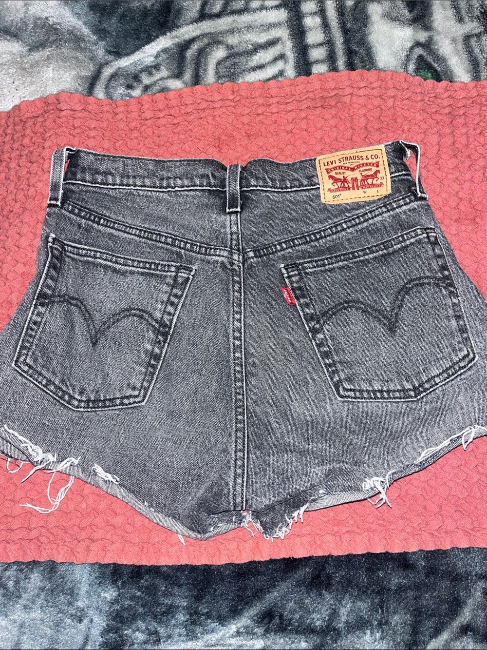 Levi's Black High-Rise Cutoff Denim Shorts
